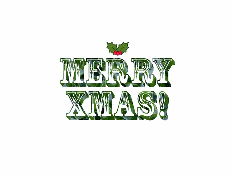 Merry Xmas text cut-out using clipping masks in Adobe Illustrator